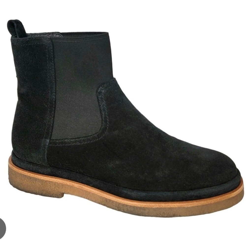 VINCE black suede litton chelsea boots size Casual Leather 8.5‎ water repellent